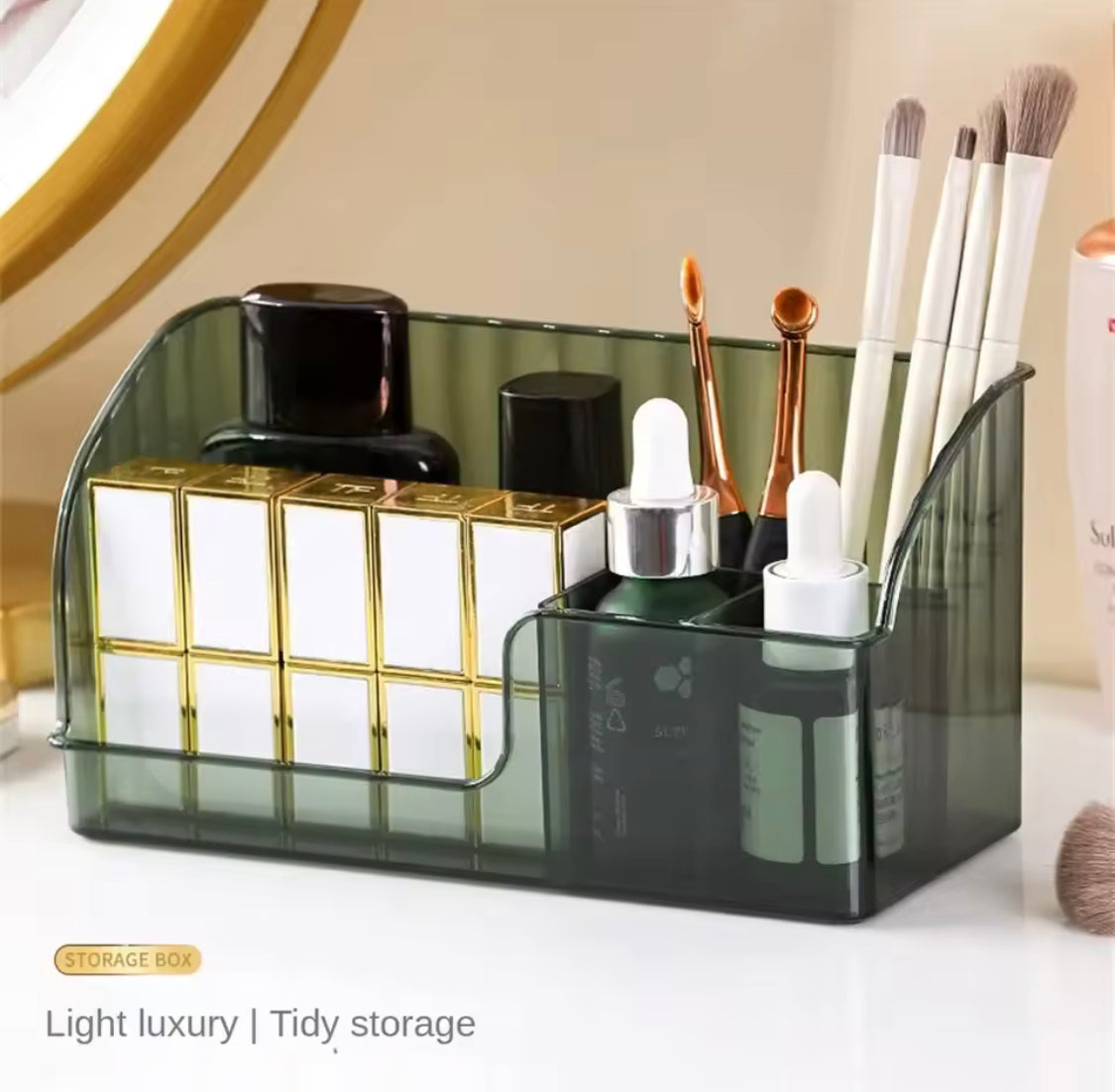 Vintage Striped Makeup Brush Holder, Acrylic Lipstick Box, Lipstick Nail Polish Display Holder Organizer Vintage Striped Makeup Brush Holder, Acrylic Lipstick Box, Lipstick Nail Polish Display Holder Organizer